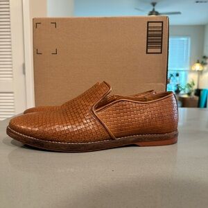 Top Man Brown Woven Leather Loafers